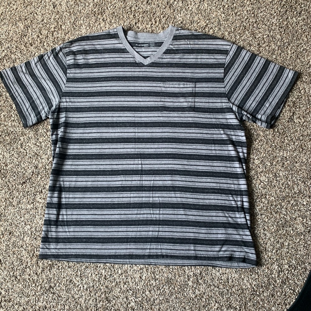 Black and grey V neck